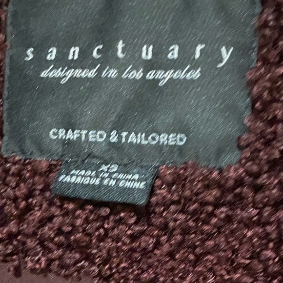 Sanctuary Burgundy Sherpa Women’s Three Button Coat XS - Picture 5 of 12